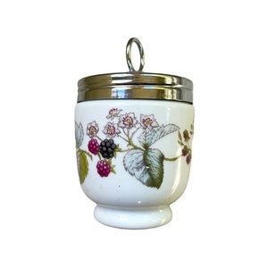 RARE Vintage Royal Worcester King Size Double Egg Coddler, 'Blackberry' Design